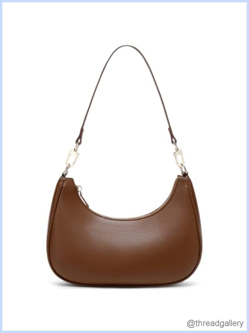 Hobo Shoulder Bag PU Leather Zipper Lightweight Handbag for Dating Shopping